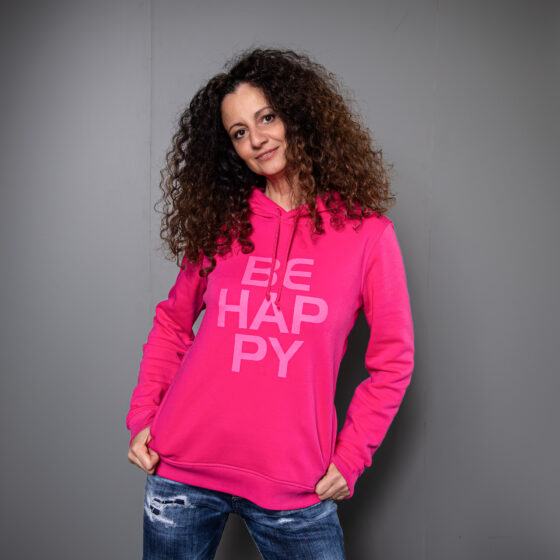 Hoodie Pink/Rosa/Mint mit BE HAPPY