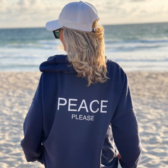 Hoodie Dunkelblau mit Peace Please